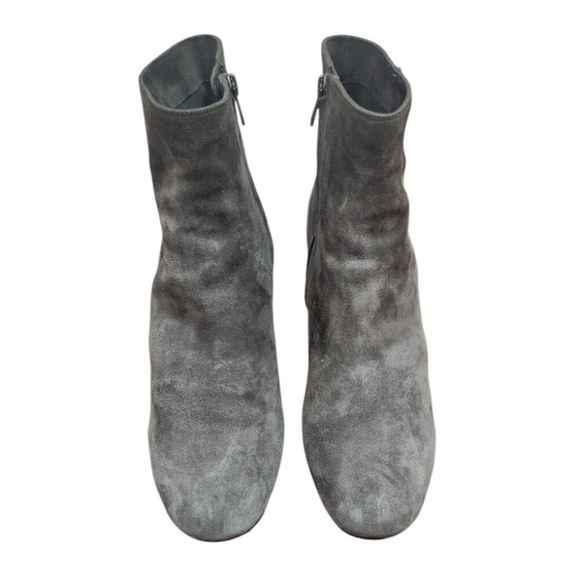 Vince Gray Suede Ankle Boots Women’s Size 9M EUR 39 Block Heel Zip Booties - Picture 2 of 14